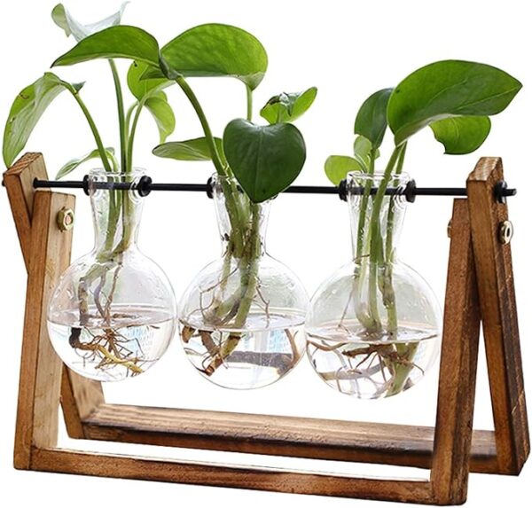 Air Planter Bulb Glass Vase Metal Swivel Holder