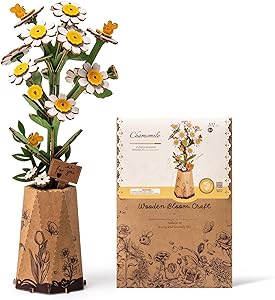 ROBOTIME Chamomile Crafts for Adults, 3D Flower Puzzles Wooden Craft